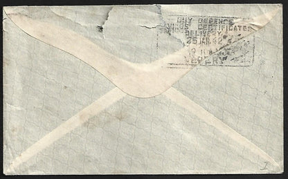 AOP India WW2 1942 RAF censor cover canc "BASE POSTB OFFICE NO. 1"