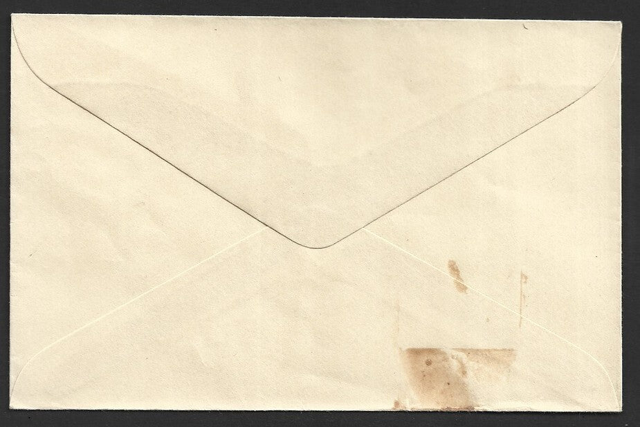 India 30p brown envelope with part stamp unprinted error