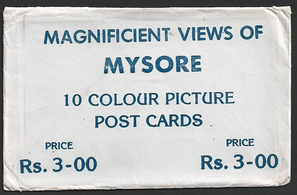 AOP India vintage envelope with 10 postcard MAGNIFICIENT VIEWS OF MYSORE