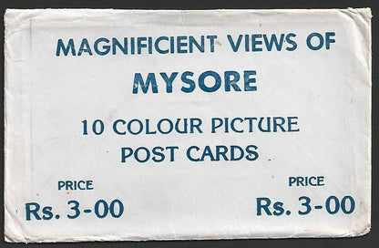 AOP India vintage envelope with 10 postcard MAGNIFICIENT VIEWS OF MYSORE