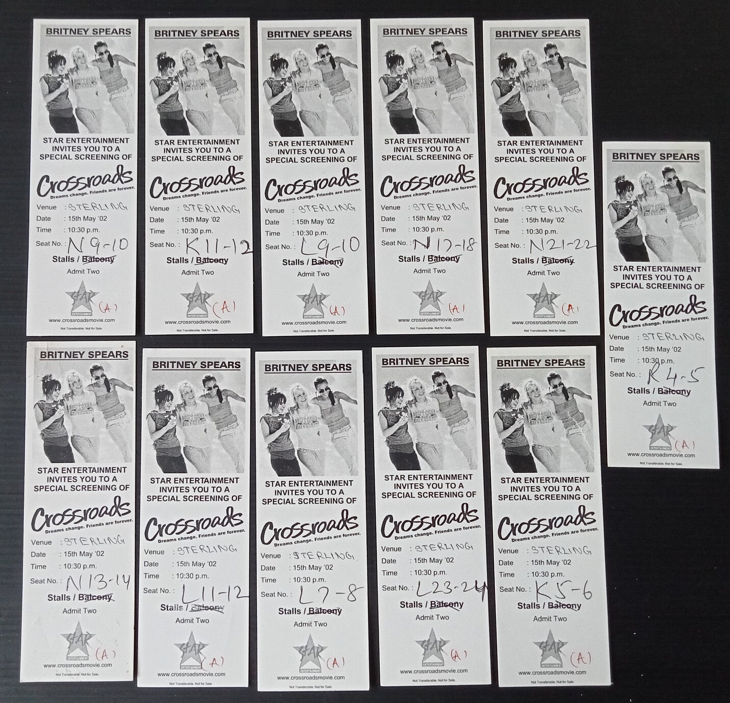 Britney Spears India visit promoter's file incl. tickets, promotional items etc