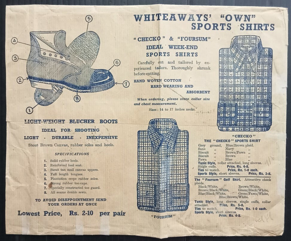 AOPIMT India 1938 Whiteways large advertisement cover POSTAGE Paid in cash oval	