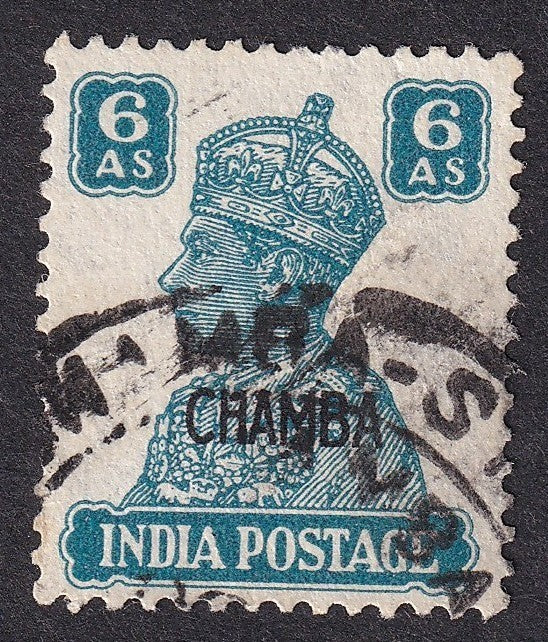 India Chamba State King George VI 1942-47 6a used. SG 117 £48