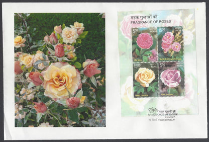 AOP India 2007 Fragrance of Roses MS FDC First Day cover Set of 20
