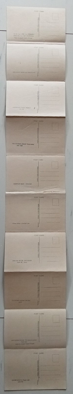 (AOP) India - Kashmir vintage booklet of 10 postcards