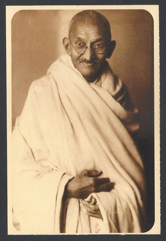 AOP India full back pictorial 50p Gandhi postal card GANDHI 