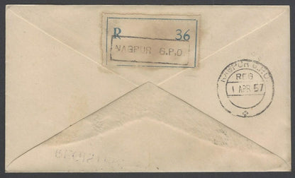 AOP India 1np MAP on registered FDC First Day cover with old currency issues