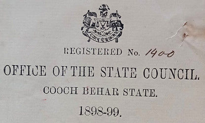 India COOCH BEHAR 1898 document zaz