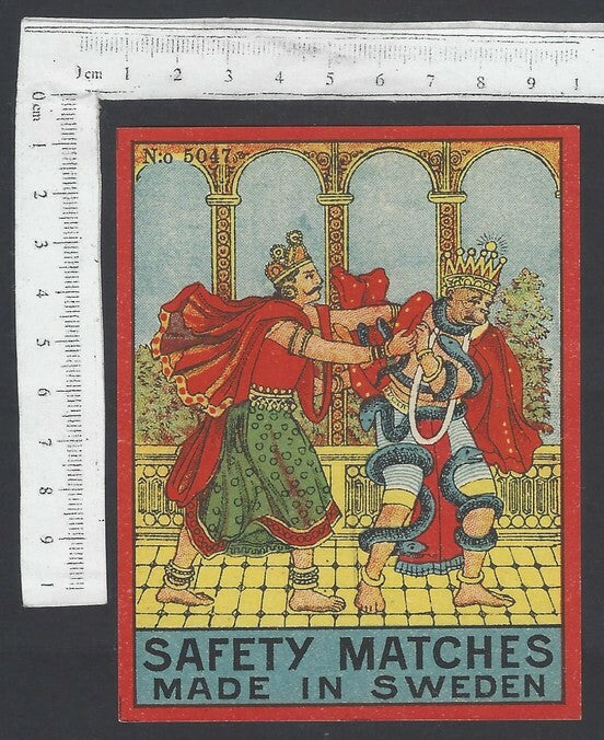 AOP India vintage packet size label NARASIMHA Made in Sweden