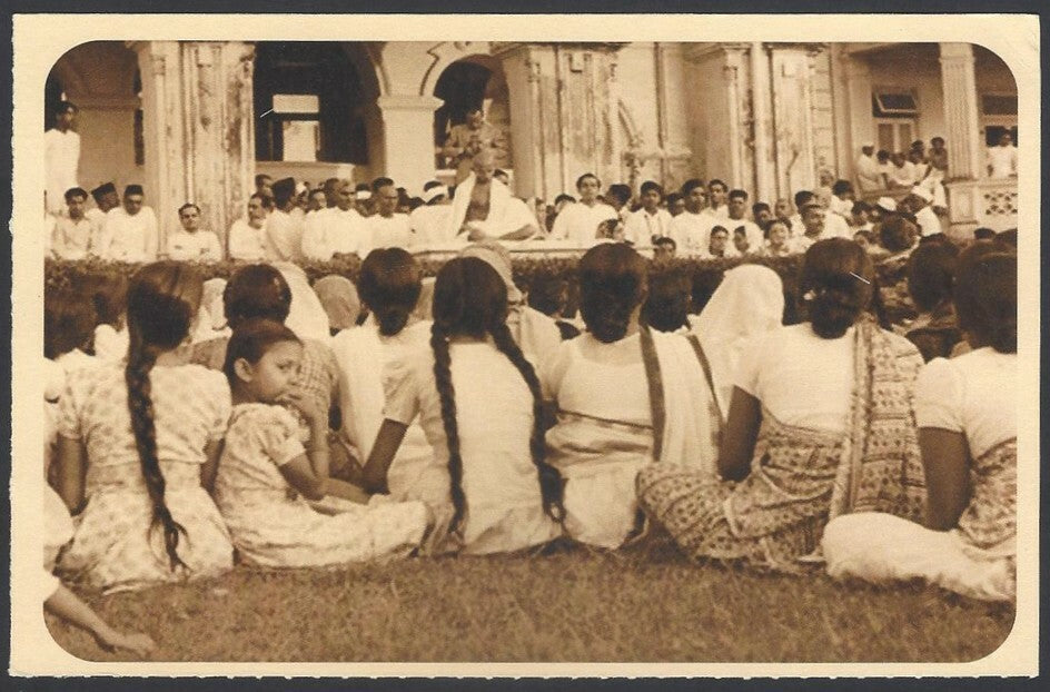 AOP India full back pictorial 50p Gandhi postal card GANDHI 