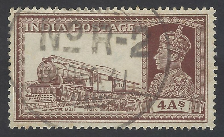 59 India KGVI King George VI 4a Mail Train canc FPO R-2 Atbara