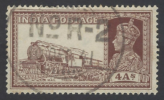 59 India KGVI King George VI 4a Mail Train canc FPO R-2 Atbara