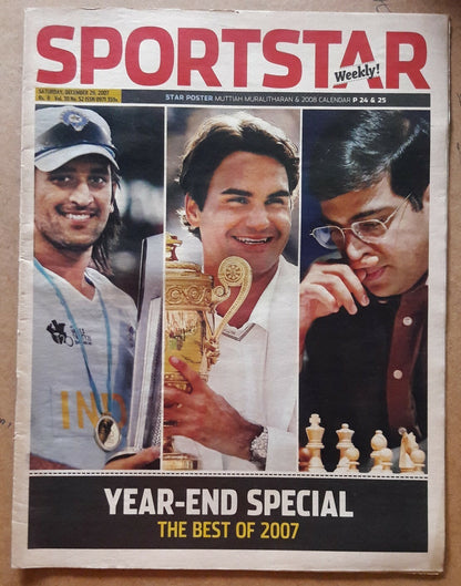 India Sportstar 2007-12 CRICKET cover issues 10” X 13” (5)
