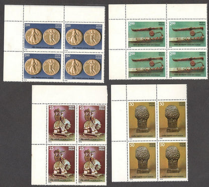 India 1978 Museums set of 4 MNH blocks of 4