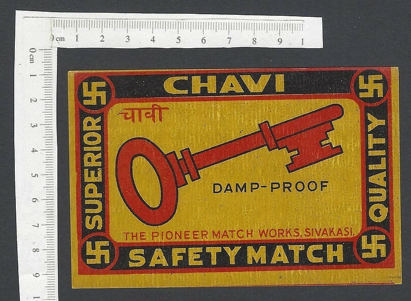 India 1940s LARGE matchbox labels – CHAVI Keys