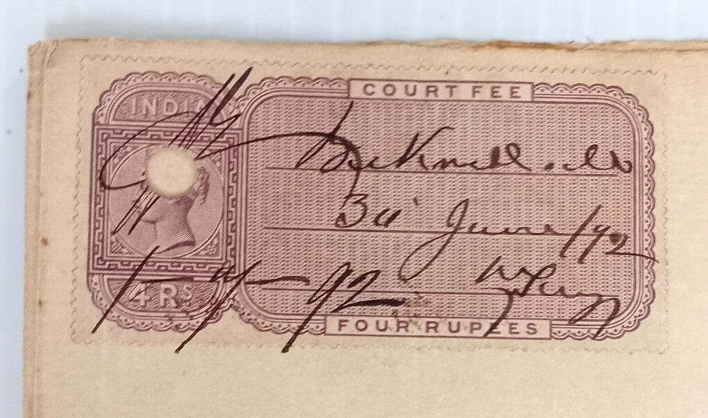 AOP India 1892 7 pages Consent Decree with QV Court Fee 4R