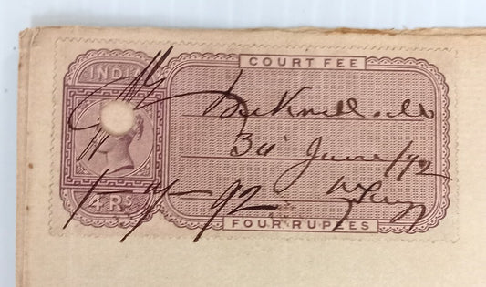 AOP India 1892 7 pages Consent Decree with QV Court Fee 4R