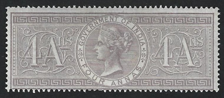 India 1866 Special Adhesive 4a lilac MNH - unlisted by Barefoot