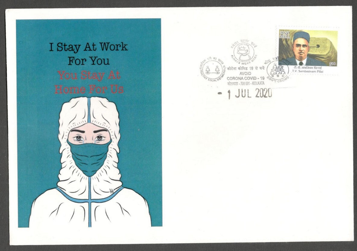 AOP India AVOID CORONA awareness slogan on special FD Special FD cover 