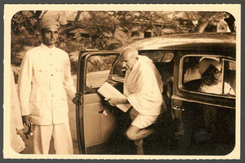 AOP India full back pictorial 50p Gandhi postal card GANDHI 