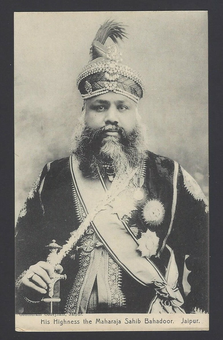 India vintage postcard HIS HIGJNESS THE MAHARAJA SAHIB BAHADOOR. JAIPUR