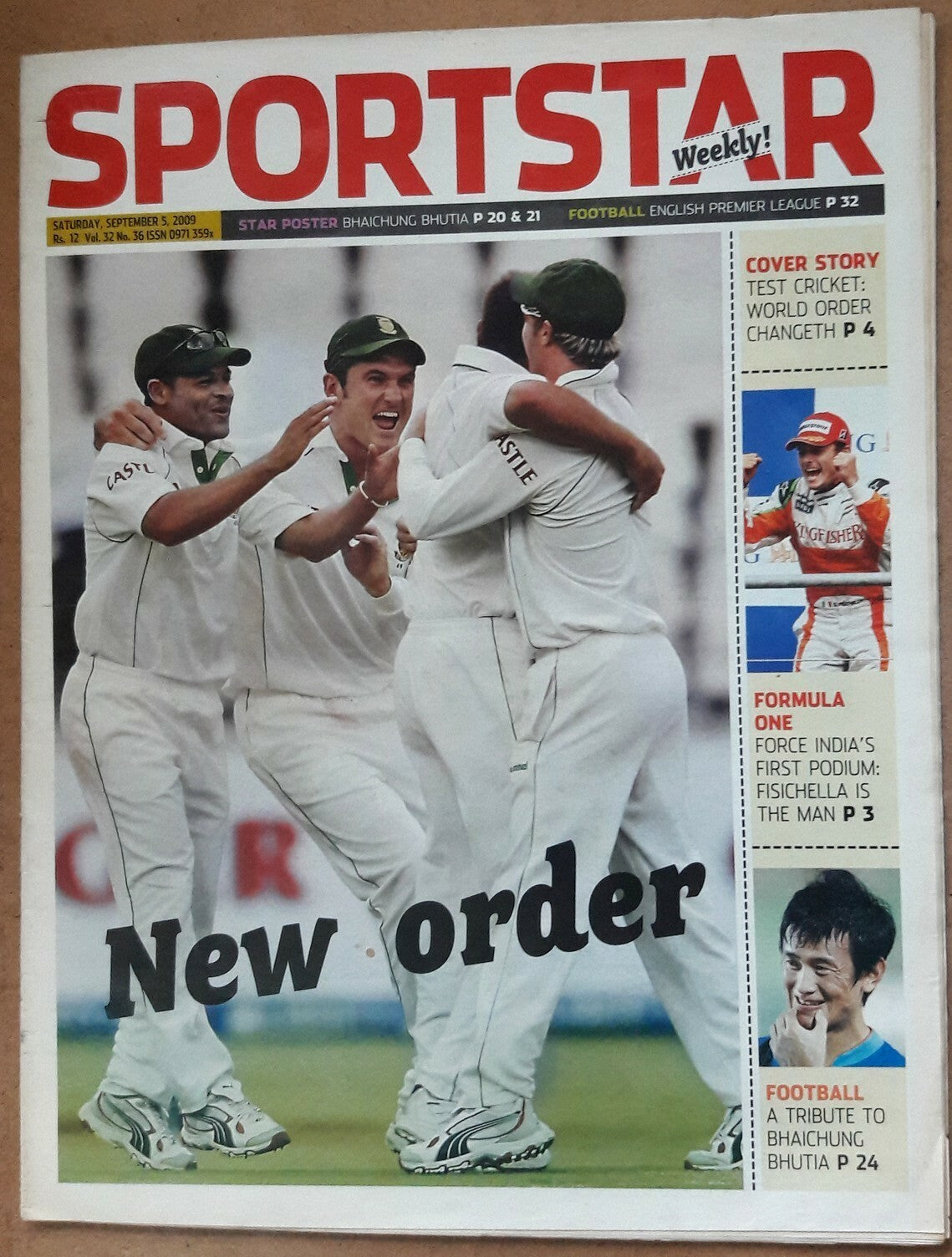 India Sportstar 2007-11 CRICKET cover issues 10” X 13” (5)