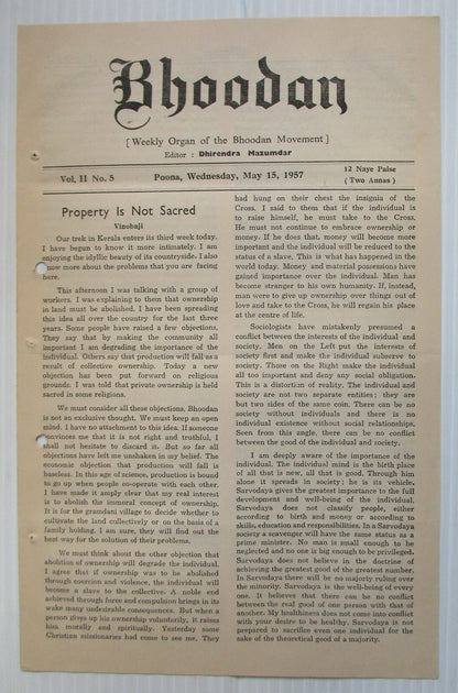 BHOODAN Weekly of the Bhoodan Movement India 1957 issues (27)