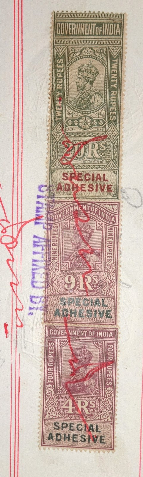 India 1939 Indenture with KGV 30R etc