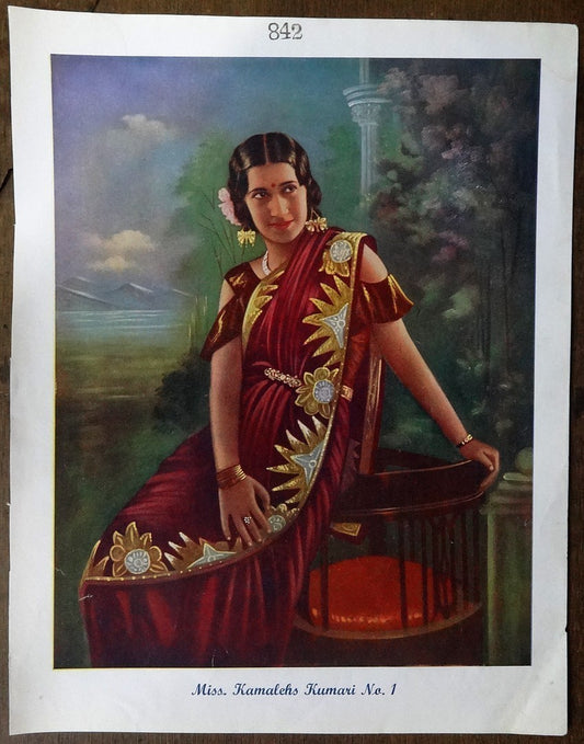 India Bollywood 1930s poster Kamalesh Kumari 9” x 11”