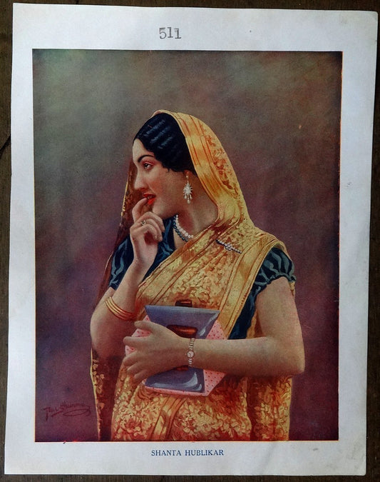 India Bollywood 1930s poster Shanta Hublikar 9” x 11”