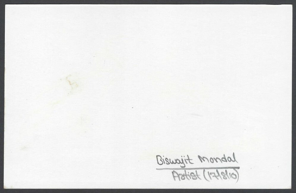 AOP Biswajit Mondal, Artist pen sketch on autograph card India