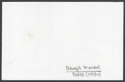 AOP Biswajit Mondal, Artist pen sketch on autograph card India