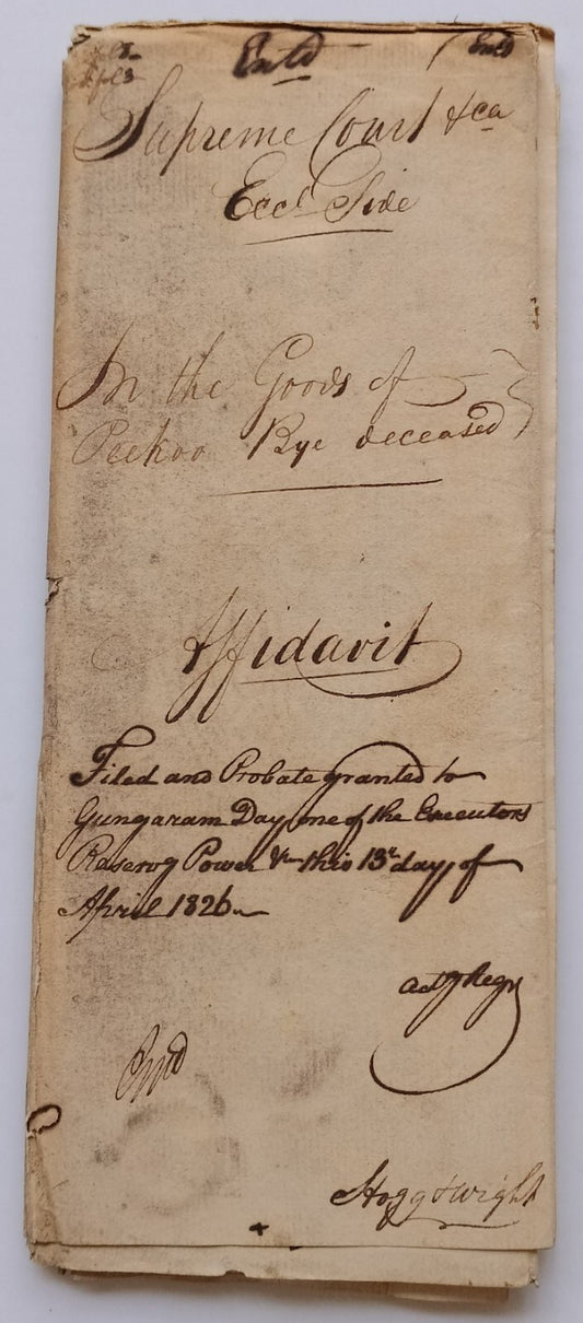 AOP India King George IV 1826 Fort William, Calcutta red seal document