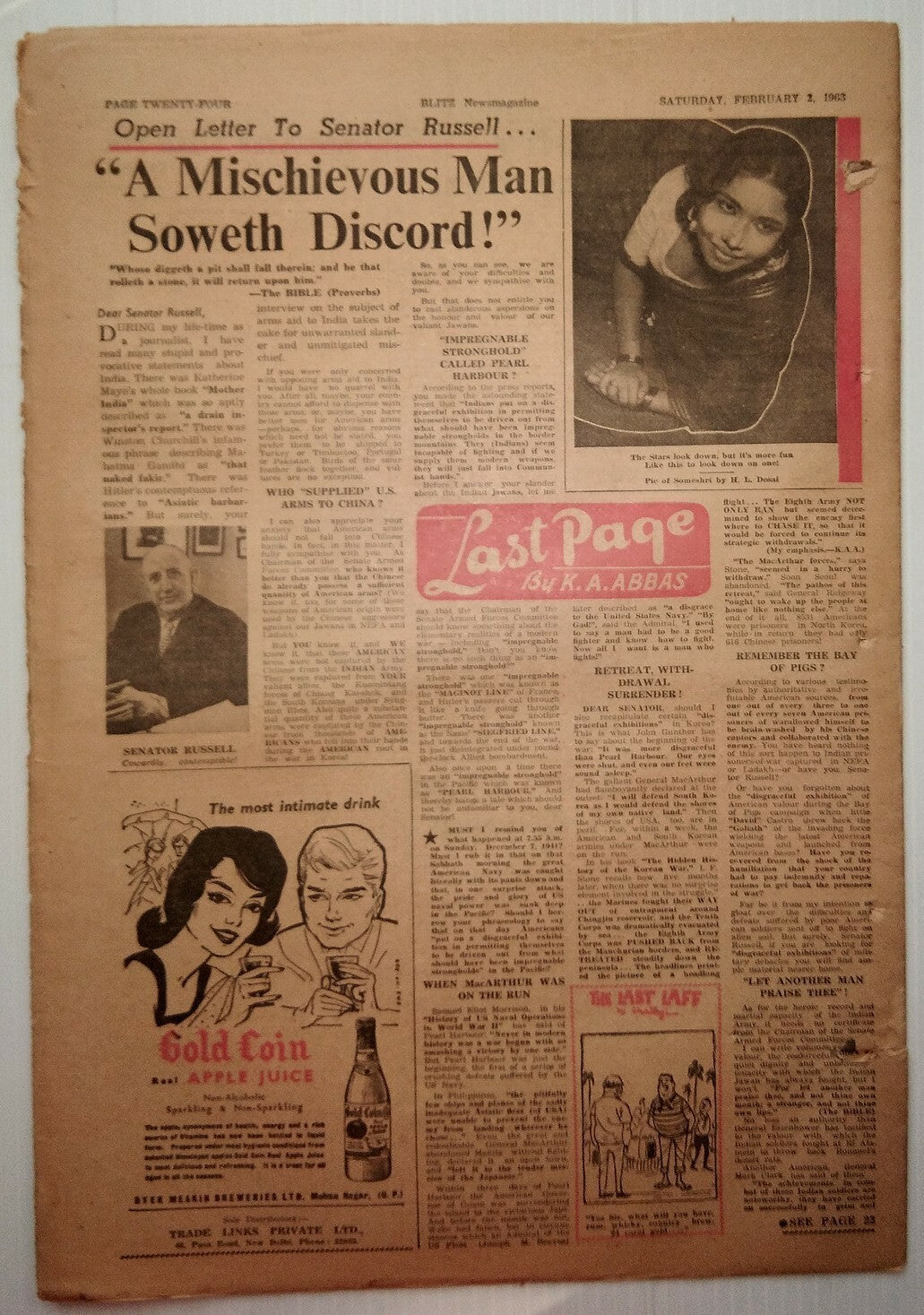 India Blitz February 1963 DALMIA JAIN 420 MEGATON BOMB