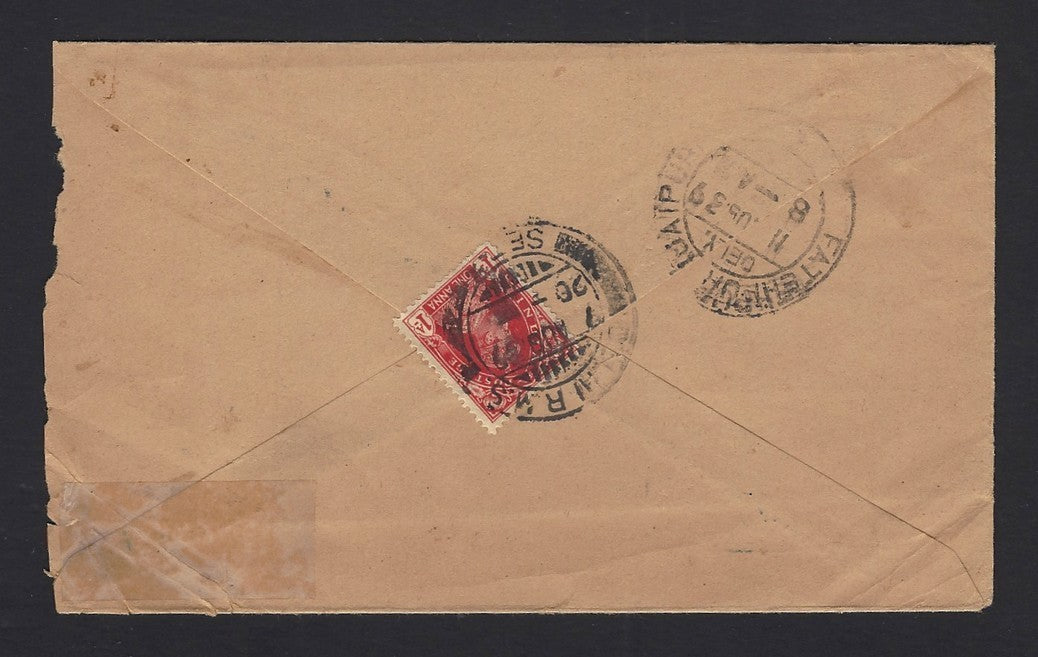 India 1939 advertisement cover FOLDING CAPS