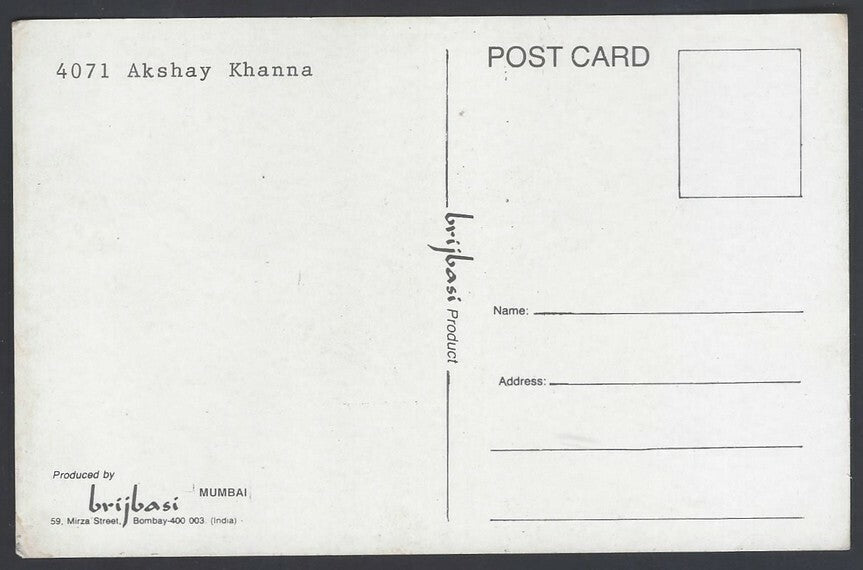 AOP India Bollywood AKSHAY KHANNA vintage postcard 