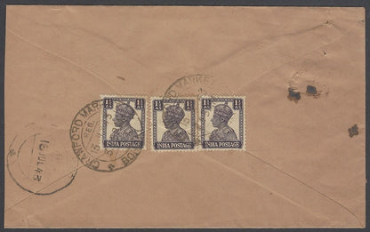 AOP India 1943 KGVI CRAWFORD MARKET VPP cover