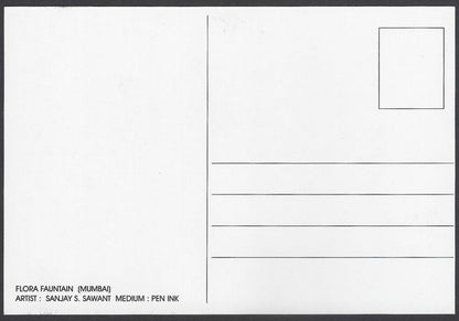AOP India BOMBAY sketch postcard FLORA FOUNTAIN