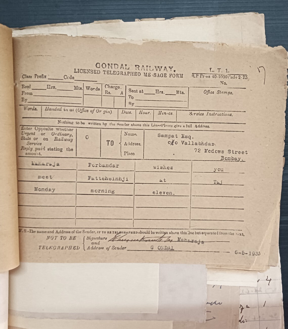 India 1933 Gondal Porbandar Dispute correspondence incl. 20 signed by Maharajas