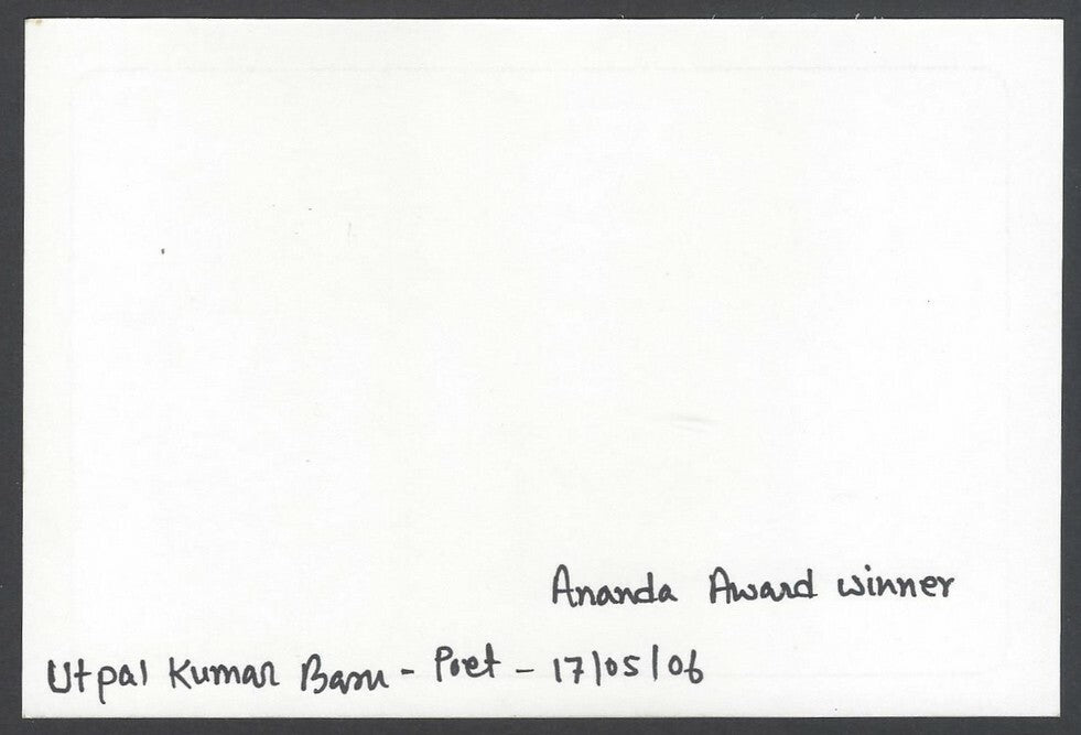 AOP India Utpal Kumar Basu, Poet signed autograph card