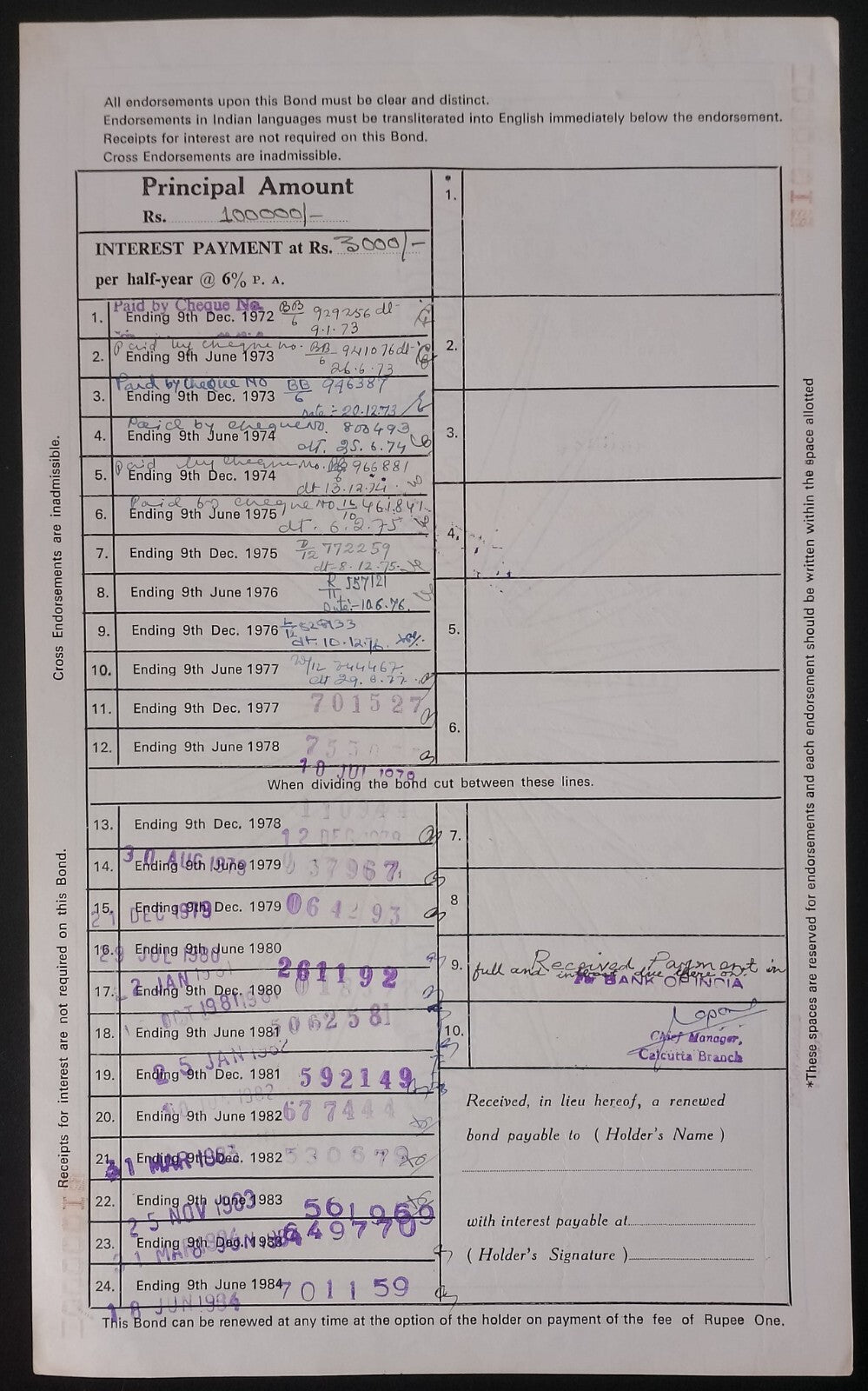 India West Bengal State Electricity Board 1984-8 BONDS upto 100000 (11)