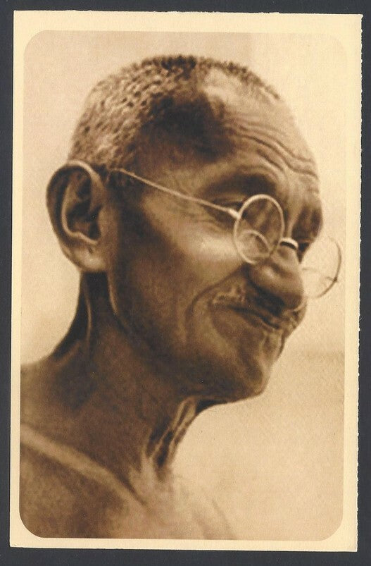 AOP India full back pictorial 50p Gandhi postal card GANDHI