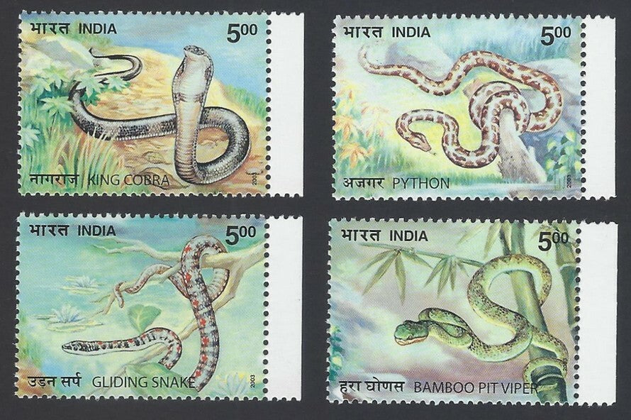India 2003 Nature India - Snakes set of 4 MNH