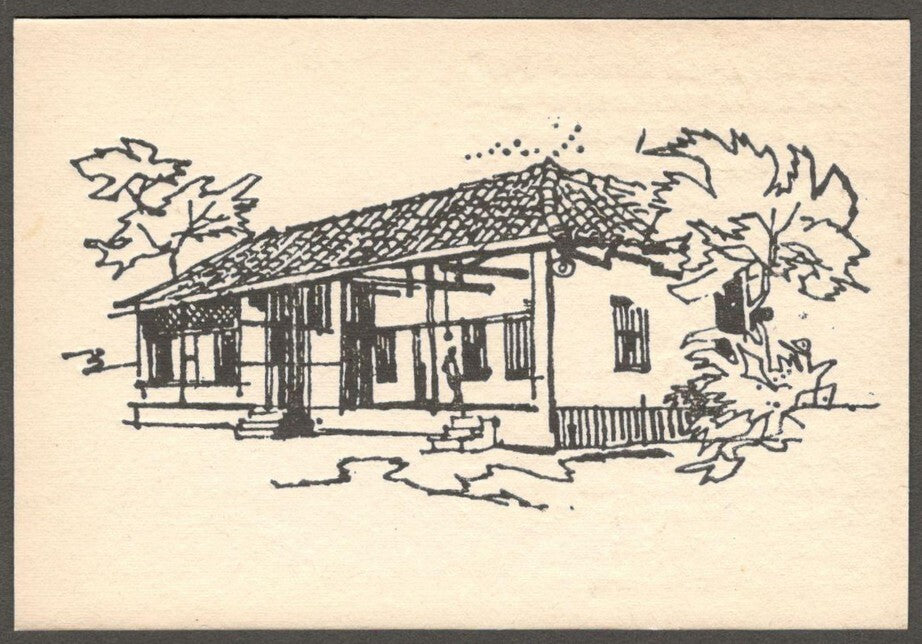 (AOP) India vintage postcard HRIDAY KUNJ where Gandhi & his wife lived 1918-30