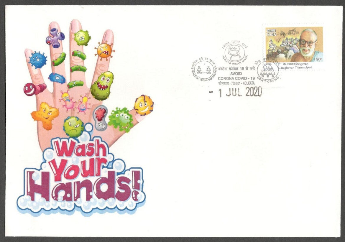 AOP India AVOID CORONA awareness slogan on special FD Special FD cover 