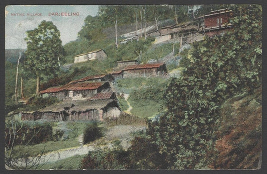 AOP India vintage postcard Native Village, Darjeeling PU 1909