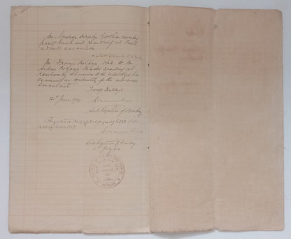 AOP India QV Queen Victoria 1868 Special Adhesive 5R &10R on 1904 indenture