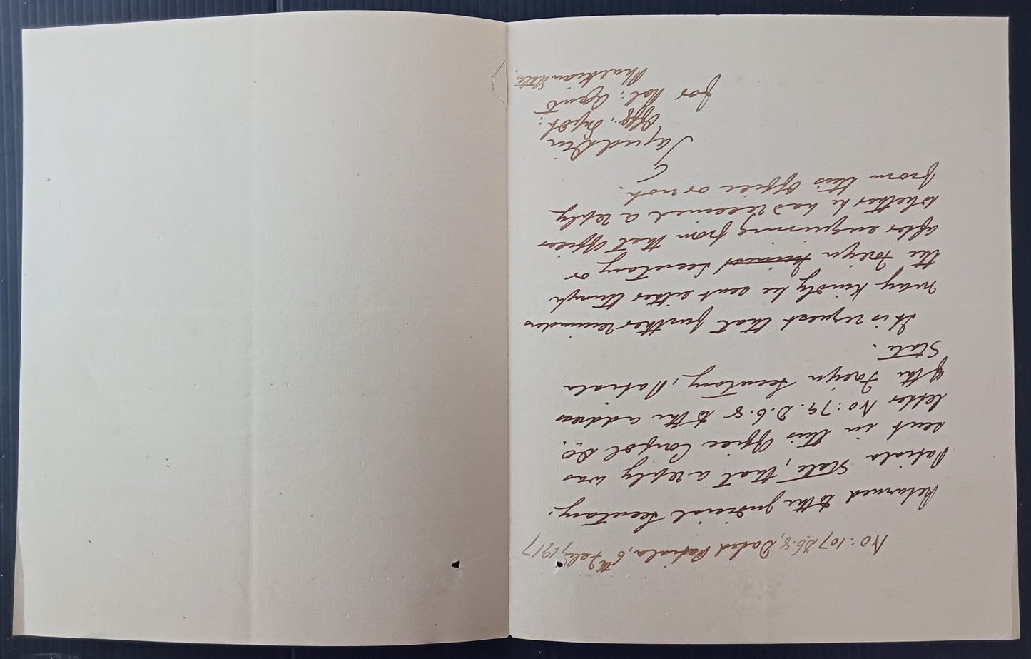 India 1917 JUDICIAL SECRETARY PATIALA STATE crested letter Emigrant Surveillance