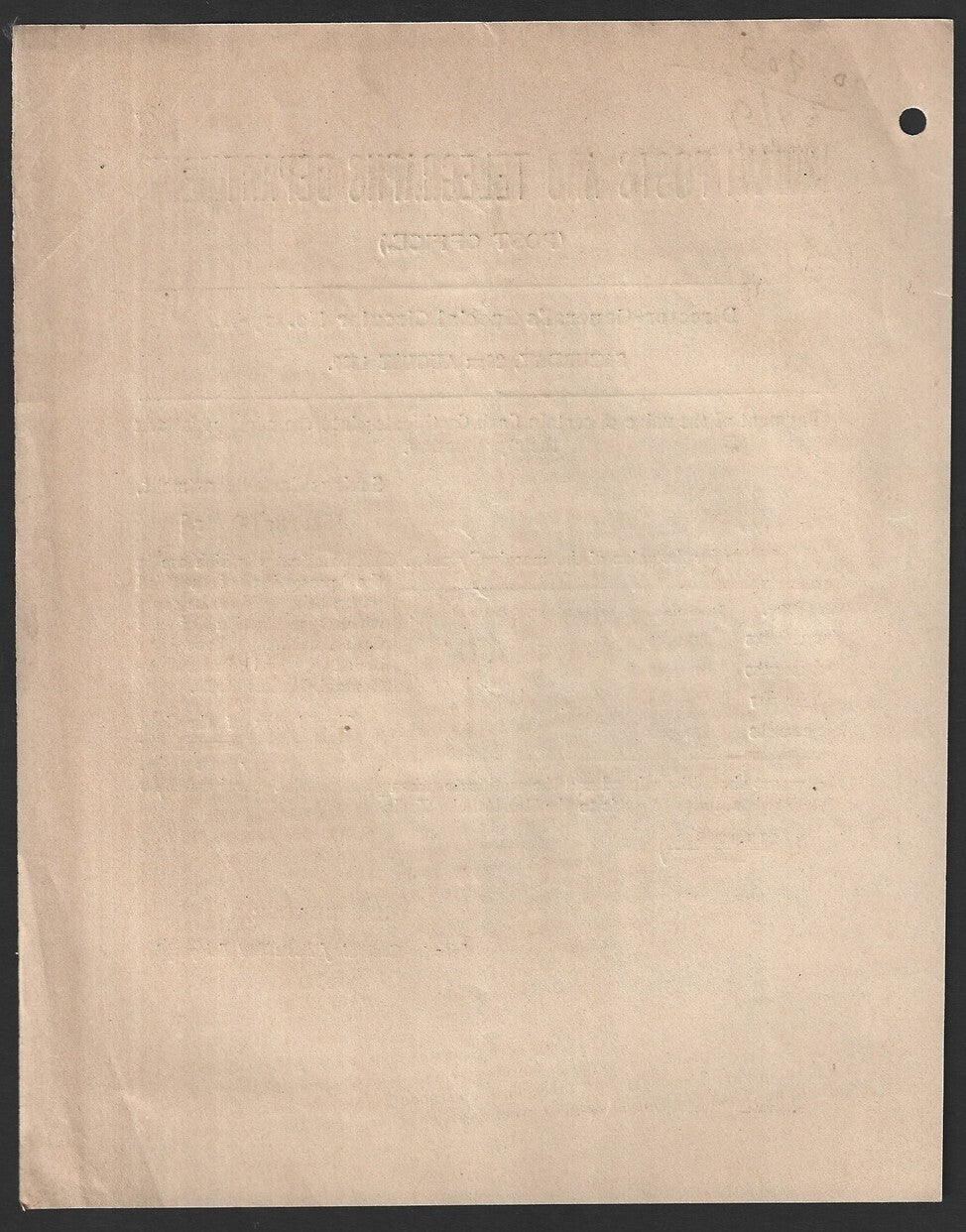 India 1939 POSTAL NOTICE Post Office Cash Certificates