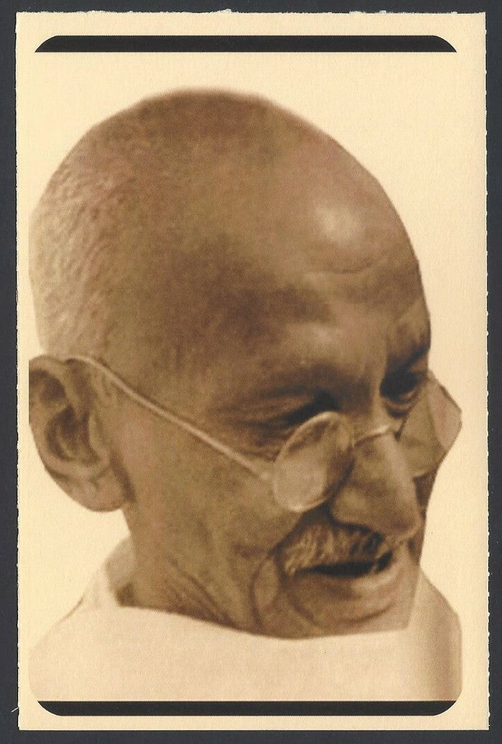 AOP India full back pictorial 50p Gandhi postal card GANDHI